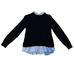 Ted Baker Navy Blue Sweater with Blue Ruffles